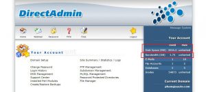 Kiểm tra dung lượng hosting direct admin